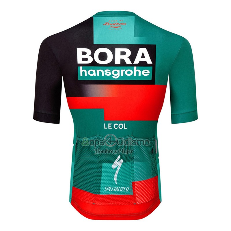 Bora-hansgrone Ropa Ciclismo Culotte Corto 2023 Mangas Cortas Verde Rojo2